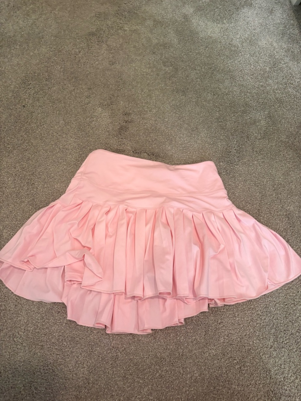 Soft Pink Layered Ruffle Skater Skirt